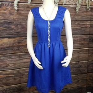 J. Crew Royal Blue Linen Dress